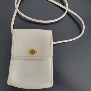 Vintage white leather crossbody bag